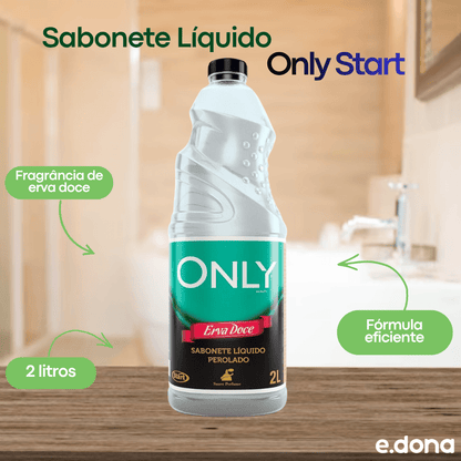 Sabonete Líquido Erva Doce Branco Perolado Only Start 2 Litros - e - dona