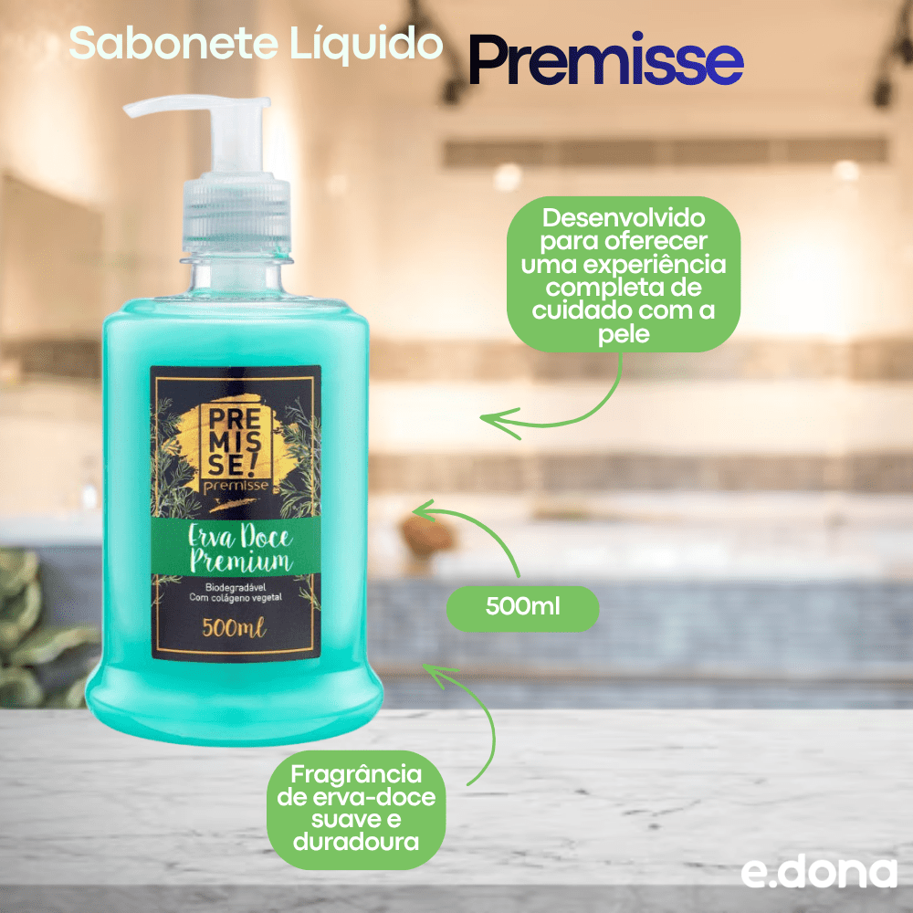 Sabonete Líquido Erva Doce Premisse Pump 500ml - e - dona
