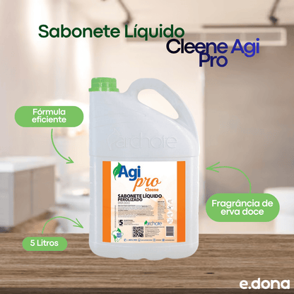 Sabonete Líquido Erva Doce Verde Perolado Cleene Agi Pro 5 Litros - e - dona