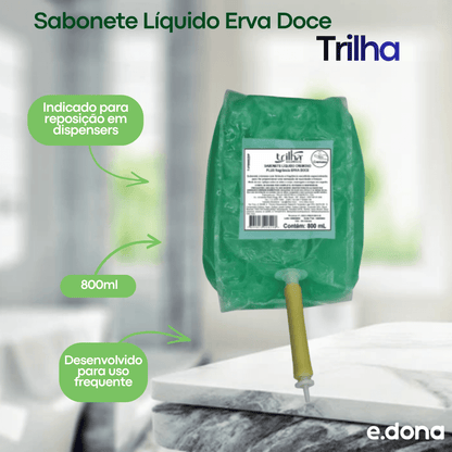 Sabonete Líquido Erva Doce Verde Plus Trilha Refil 800ml - e - dona