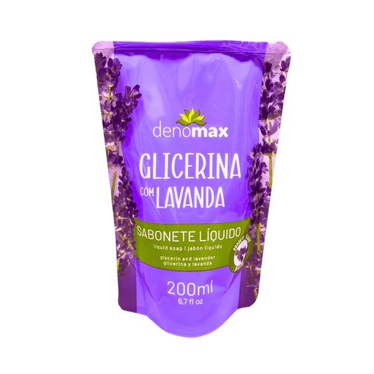 Sabonete Líquido Sachê Glicerina com Lavanda Denomax 200ml - e - dona