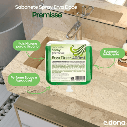 Sabonete Spray Erva Doce Premisse Refil 400ml - e - dona