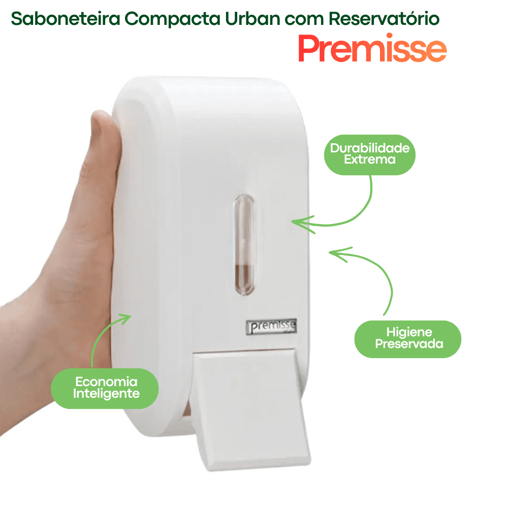 Saboneteira Compacta Urban com Reservatório Premisse 400ml - e - dona