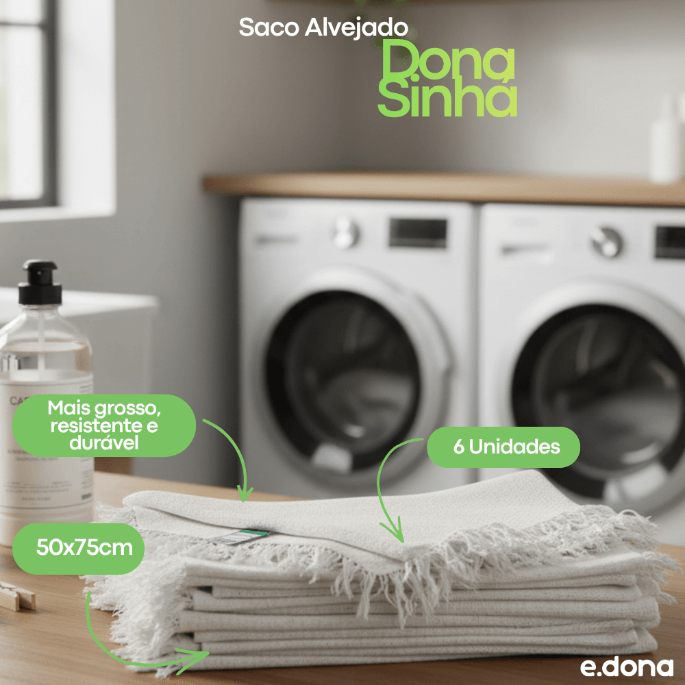 Saco Alvejado Dona Sinhá 50x75cm 140g - e - dona
