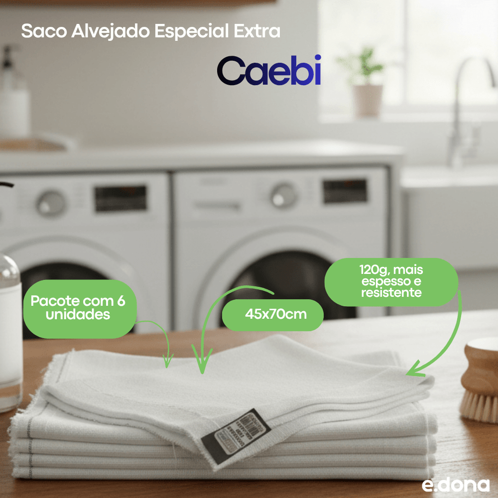 Saco Alvejado Especial Extra Caebi 45x70cm 120g - e - dona