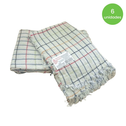 Saco Alvejado Quadriculado Dona Sinhá 43x68cm 110g com 6 unidades - e - dona