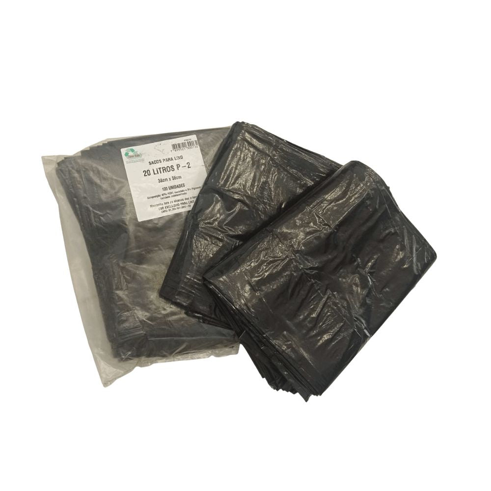 Saco de lixo 20 litros Preto P2 Tono Vale com 100 unidades - e - dona