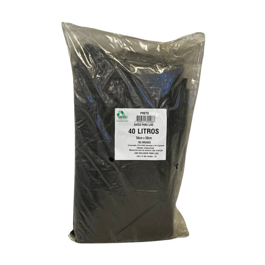Saco de lixo 40 litros Preto Tono Vale com 100 unidades - e - dona