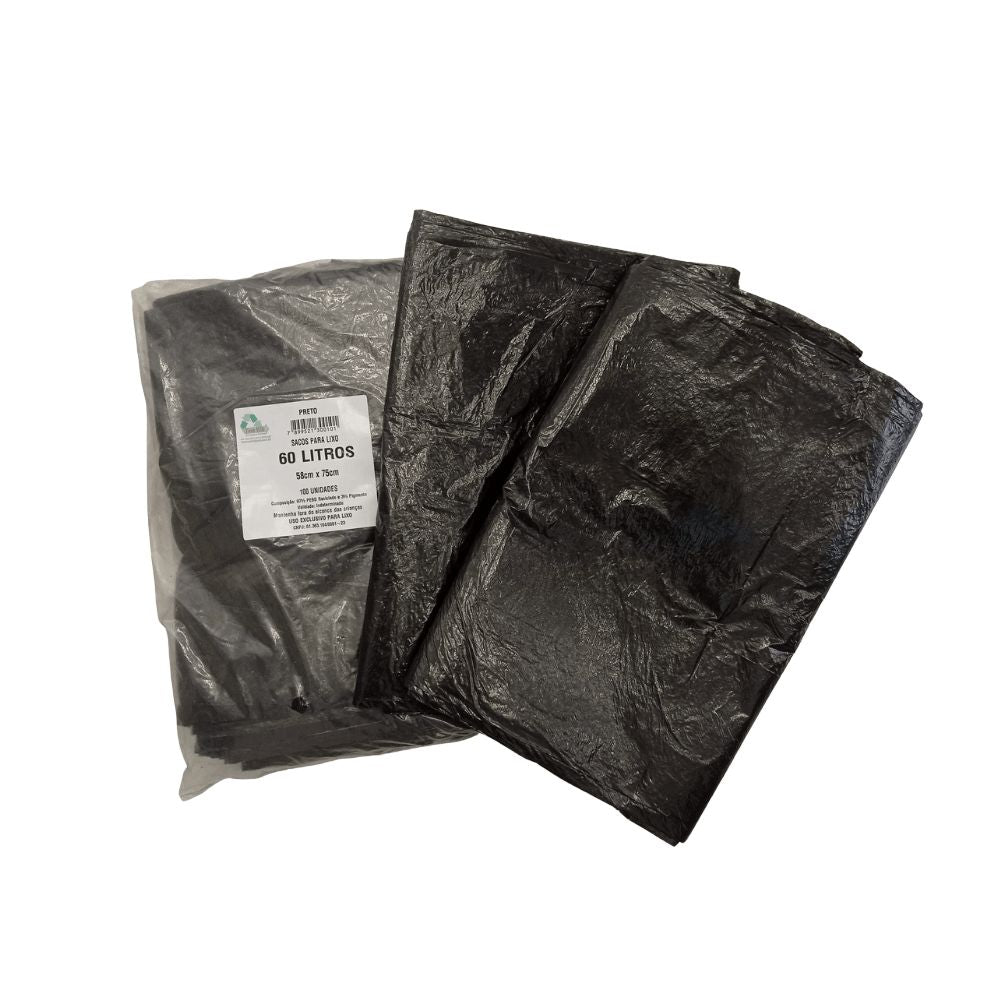 Saco de lixo 60 litros Preto Tono Vale com 100 unidades - e - dona