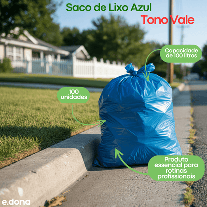 Saco de Lixo Azul 100 Litros P4 Tono Vale - e - dona