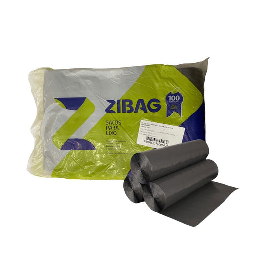 Saco de lixo preto 100 litros Rolo reciclado Reforçado Zibag com 100 unidades - e - dona