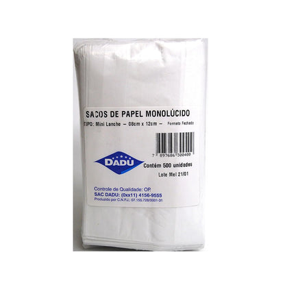 Saco de papel 1/2 kg para lanche 10x18cm Dadu com 500 unidades - e - dona