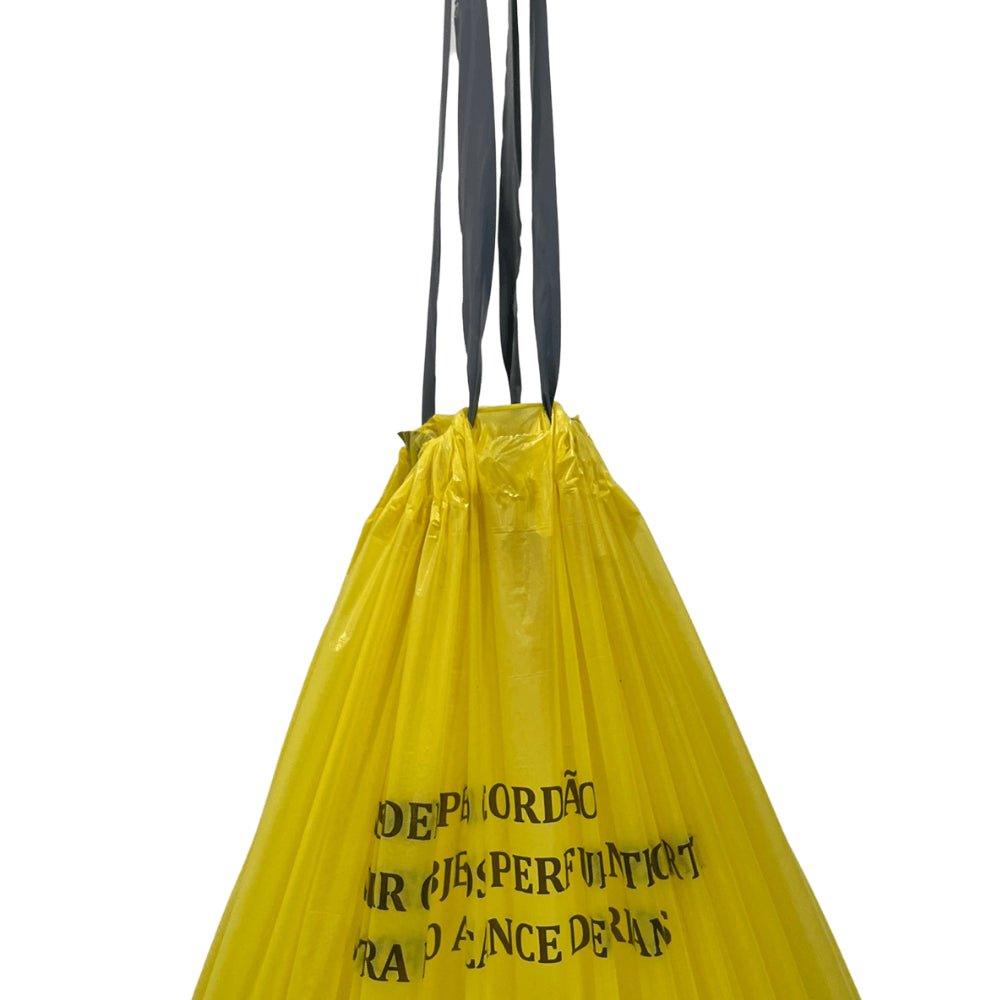 Saco Hamper Amarelo 110 litros com fitilho Embalac com 50 unidades - e - dona