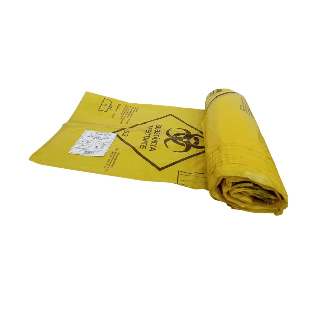 Saco Hamper Amarelo 110 litros com fitilho Embalac com 50 unidades - e - dona