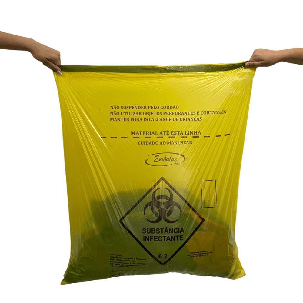 Saco Hamper Amarelo 110 litros com fitilho Embalac com 50 unidades - e - dona