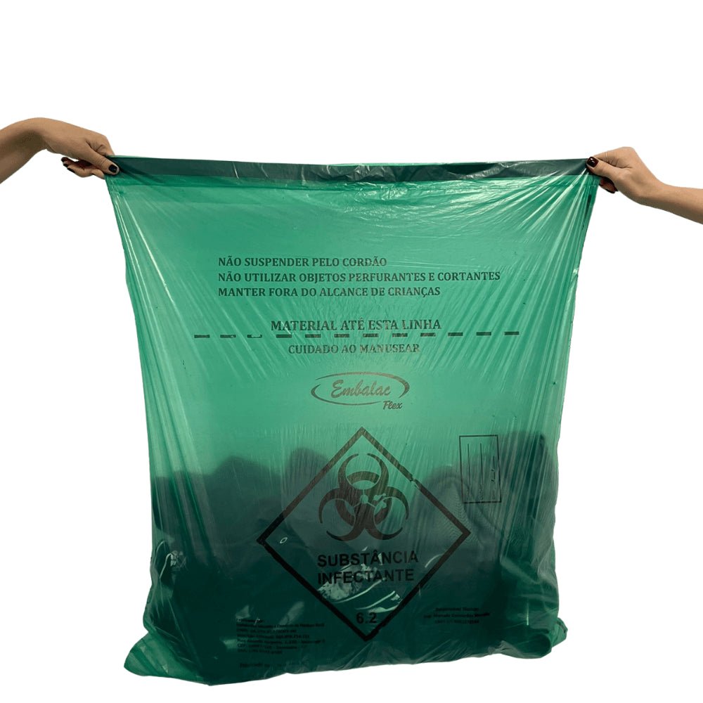 Saco Hamper Verde 110 litros com fitilho Embalac com 50 unidades - e - dona