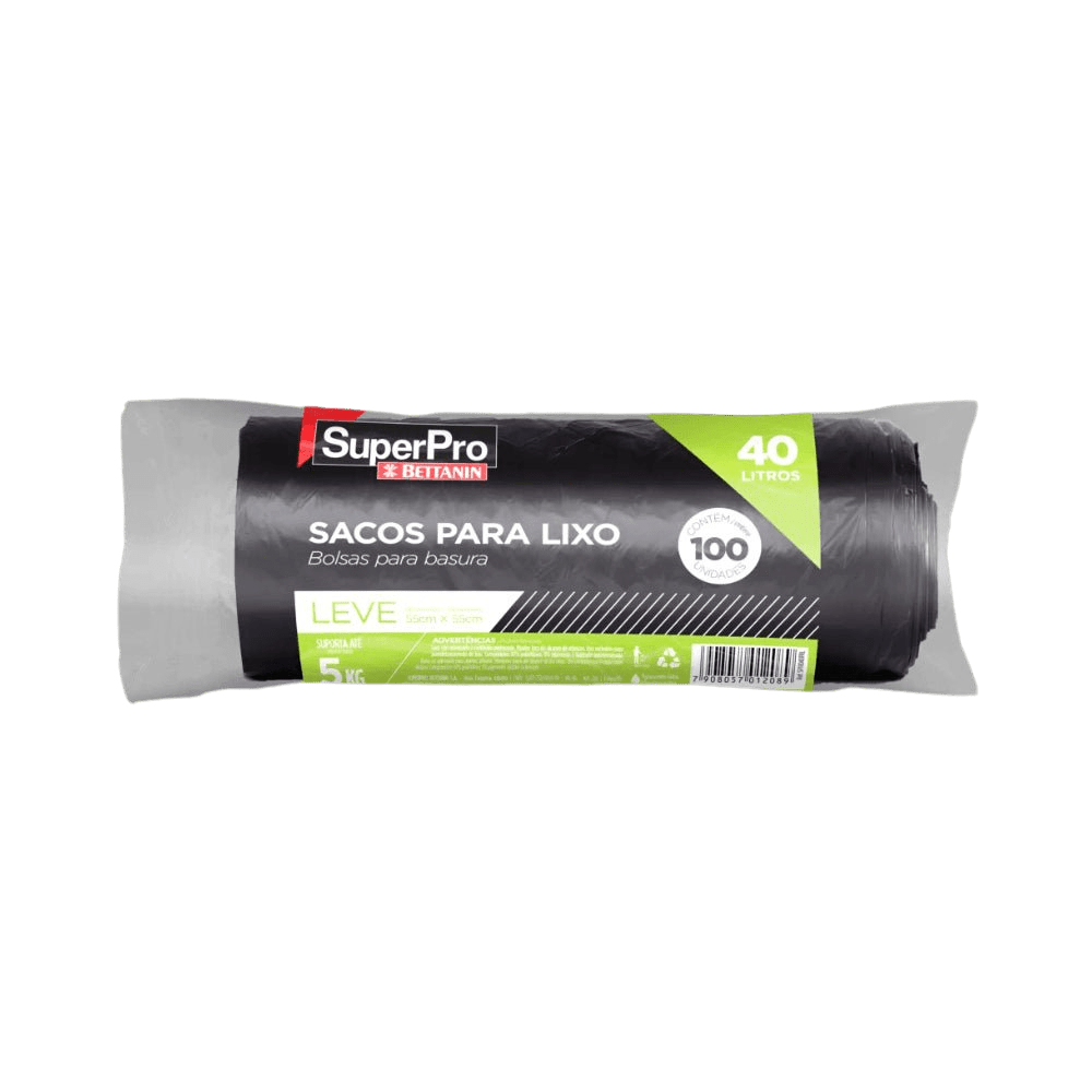 Saco P/ Lixo 40L Preto c/100 unidades Bettanin - e - dona