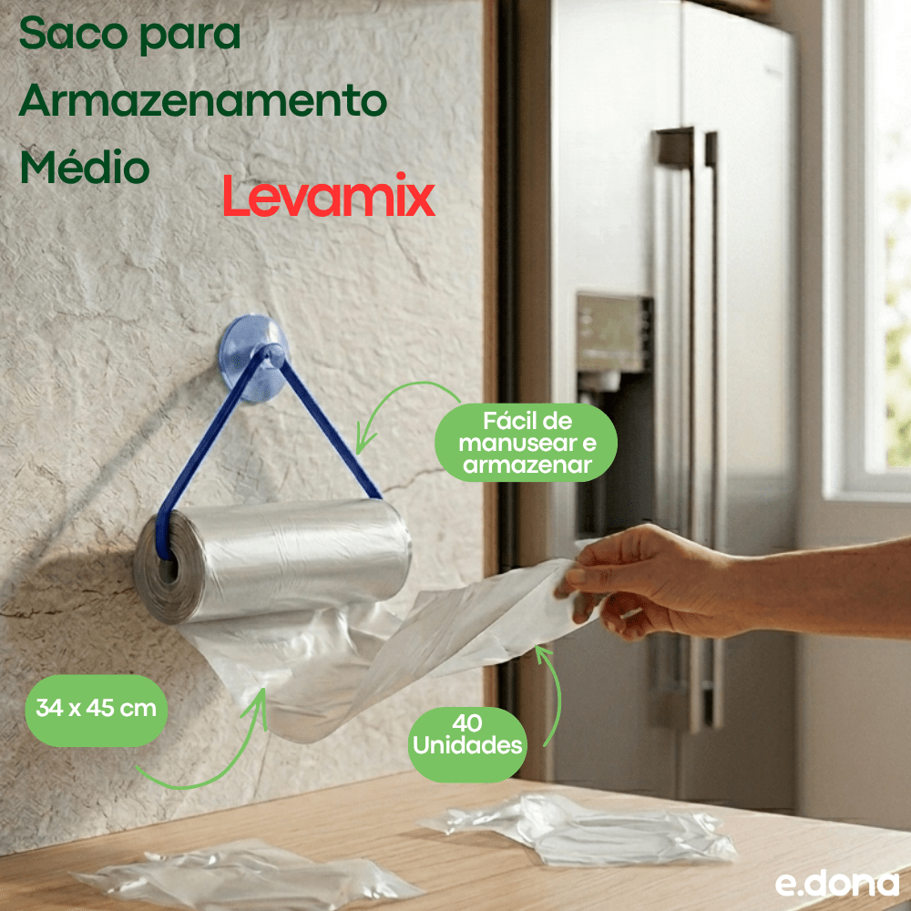 Saco para Armazenamento Levamix Médio - e - dona