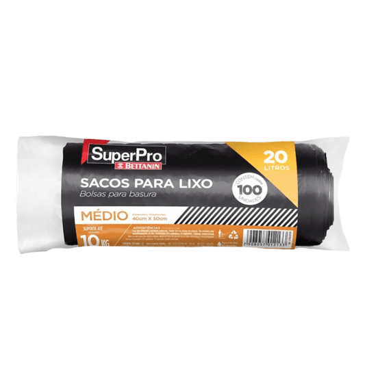 Saco para Lixo 20 Litros Preto Rolo com 100 Unidades Bettanin - e - dona