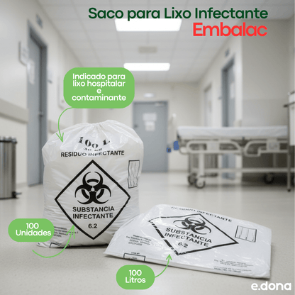 Saco para Lixo Infectante 100 Litros Embalac - e - dona