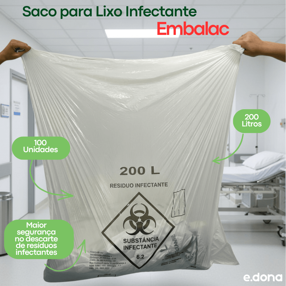 Saco para Lixo Infectante 200 Litros Embalac - e - dona