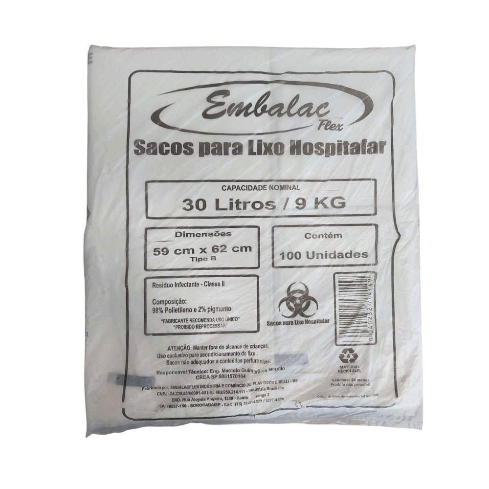 Saco para Lixo Infectante 30 litros Embalac com 100 unidades - e - dona