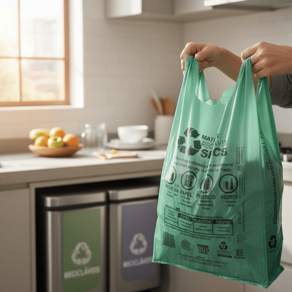 Sacola Plástica Padrão Prefeitura Verde 48x55cm Altaplast - e - dona