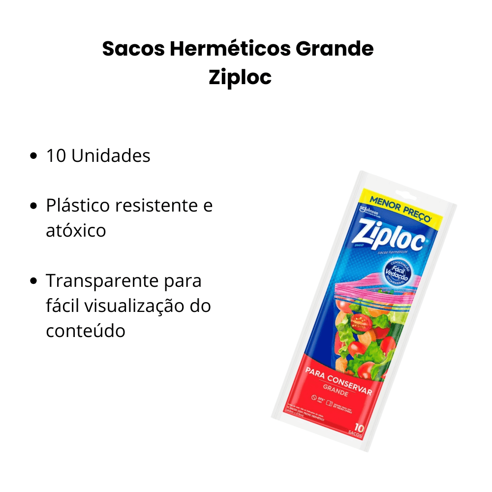 Sacos Herméticos Grande Ziploc 10 Unidades - e - dona