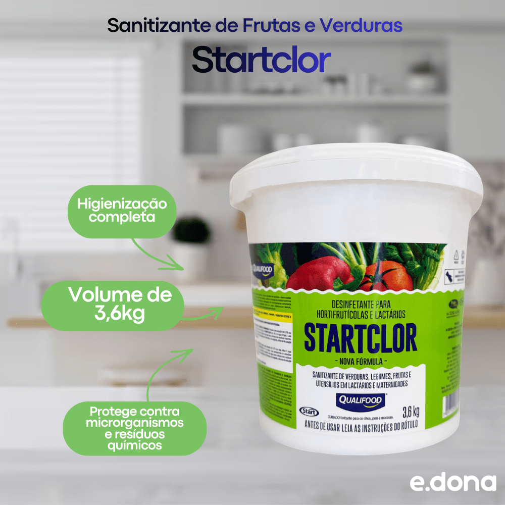 Sanitizante de Frutas e Verduras Startclor 3,6Kg - e - dona