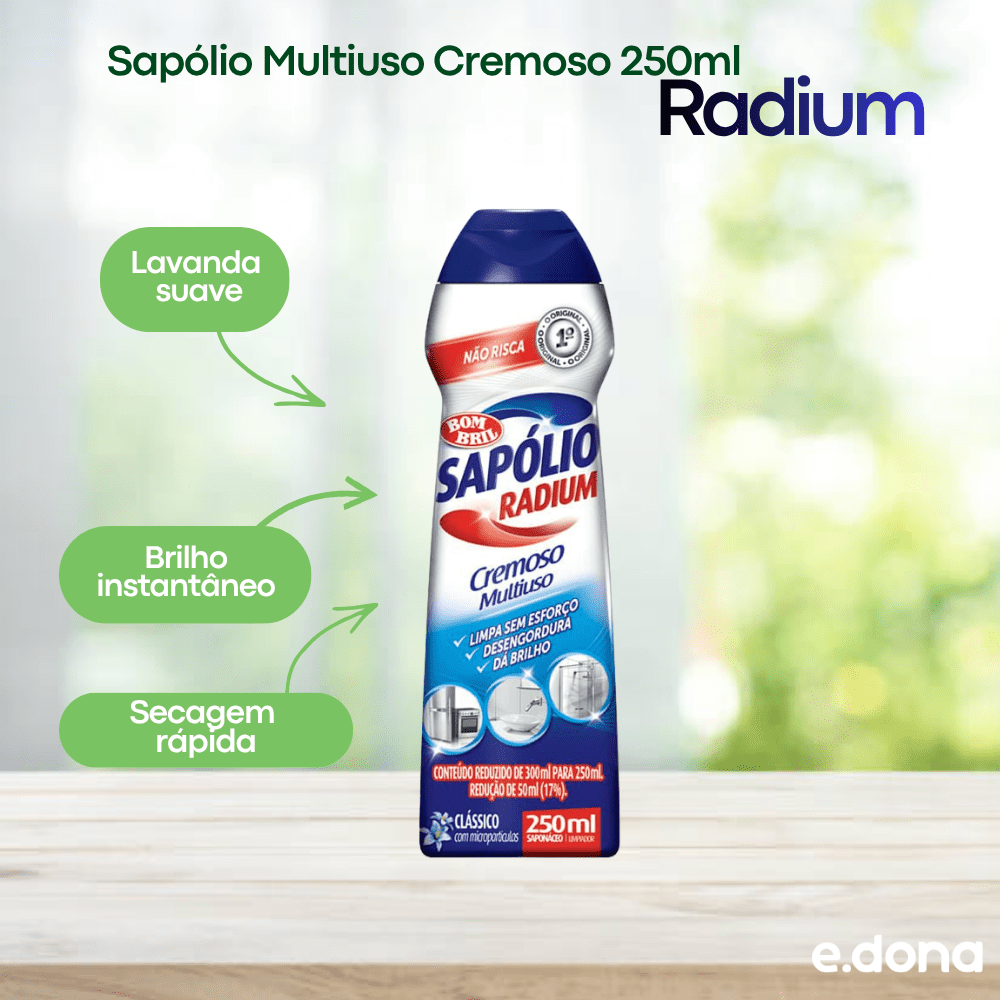 Sapólio Multiuso Cremoso 250ml Clássico Radium - e - dona