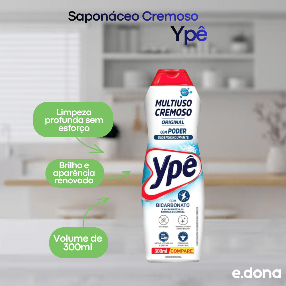 Saponáceo Cremoso 300ml Original Ypê - e - dona