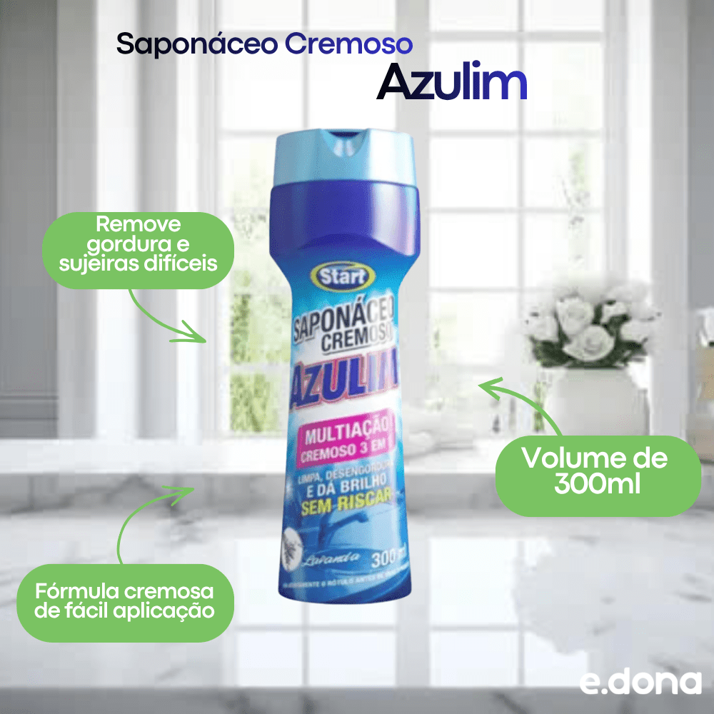 Saponáceo Cremoso Azulim 300ml - e - dona