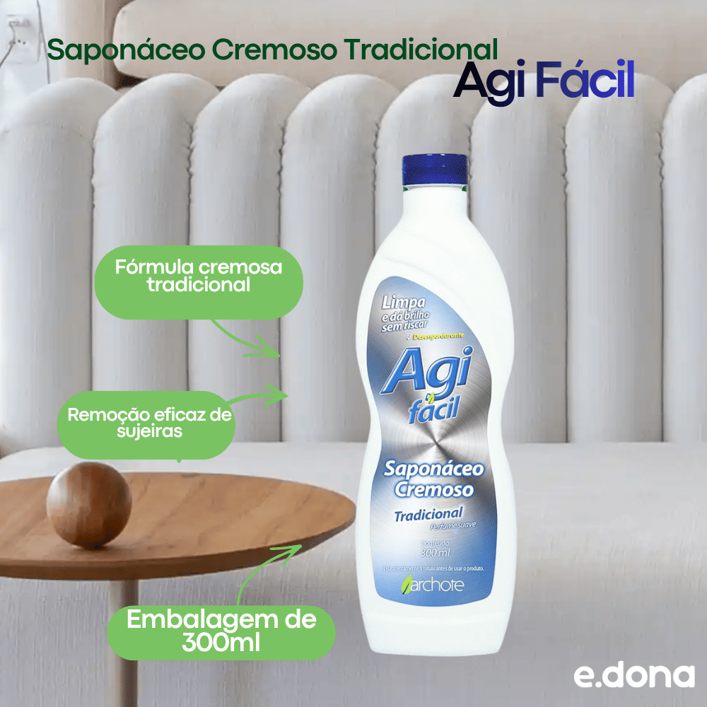 Saponáceo Cremoso Tradicional Agi Fácil 300ml - e - dona