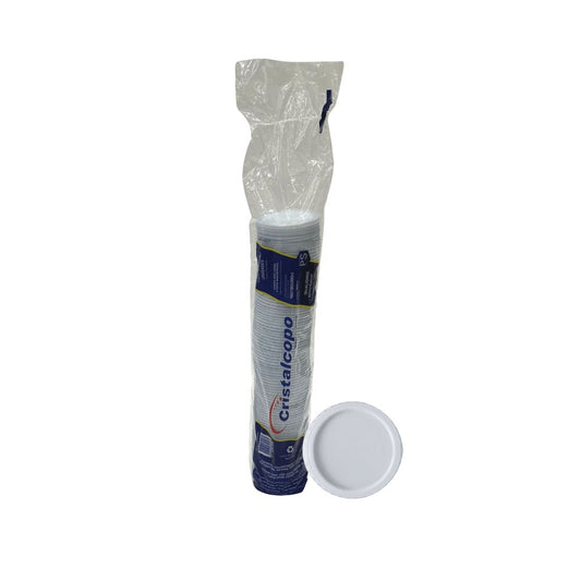 Tampa Branca para Pote 100ml e copos 150/180/200ml Cristalcopo com 100 unidades - e - dona