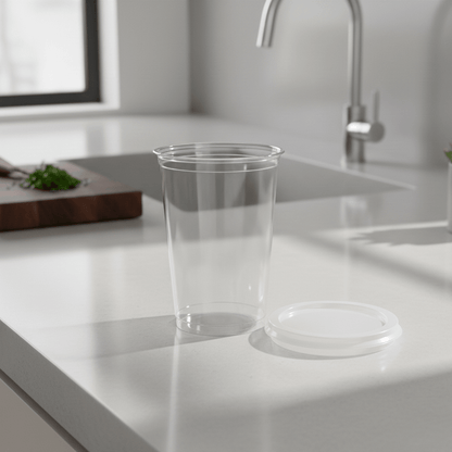 Tampa Descartável para Copo 770ml Sem Furo Transparente PP Ultratherm com 500 Unidades - e - dona