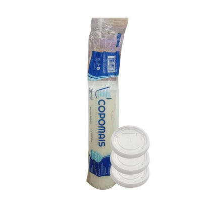 Tampa para Pote de 100ml e copos de 180/200ml Transparente Copomais com 100 unidades - e - dona