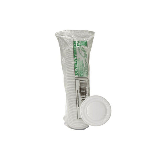 Tampa para Potes de isopor 200/300ml Ultratherm com 50 unidades - e - dona