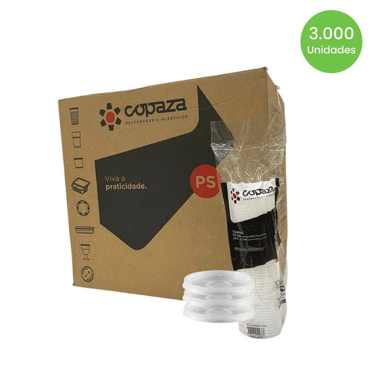 Tampa Translúcida para Copo 150/180/200/250 e pote gomado 110ml Copaza com 3.000 unidades - e - dona