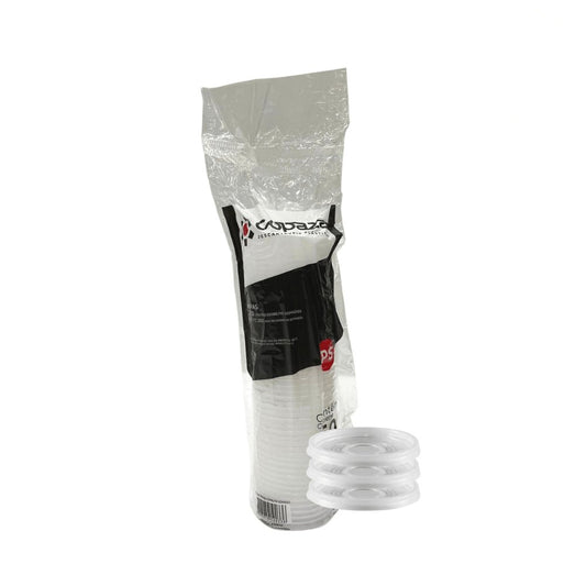 Tampa Translúcida para Copo 150/180/200/250 e pote gomado 110ml Copaza com 50 unidades - e - dona