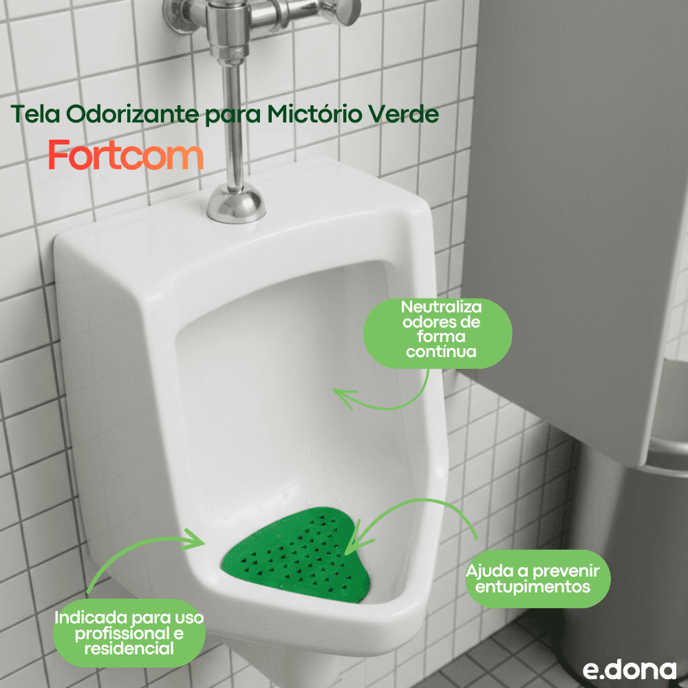 Tela Odorizante para Mictório Verde Eucalipto Fortcom - e - dona