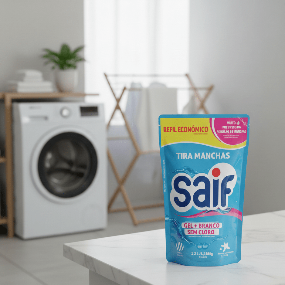 Tira Manchas Gel SAIF 1,2L Refil Sem Cloro +Branco - e - dona
