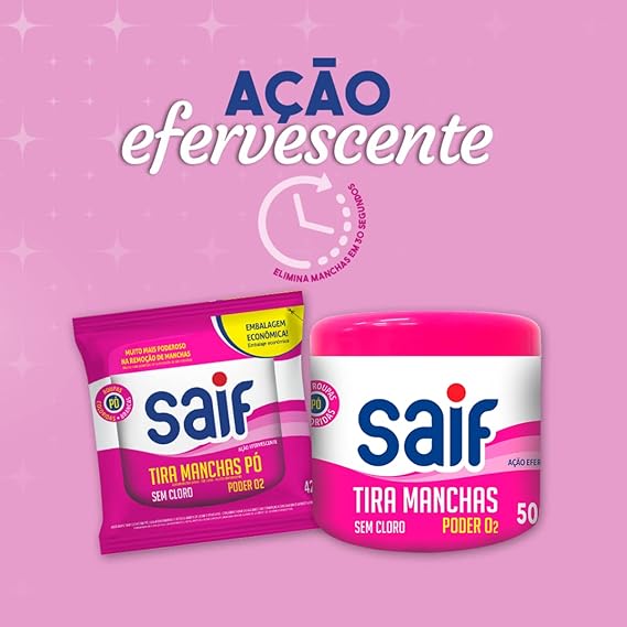 Tira Manchas Sem Cloro Poder O2 Refil Pó 420g Saif - e - dona