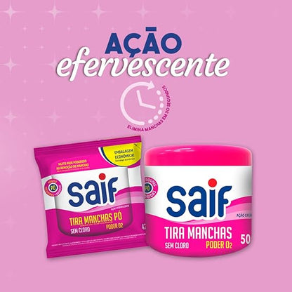 Tira Manchas Sem Cloro Poder O2 Refil Pó 420g Saif - e - dona