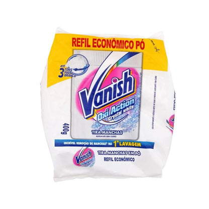 Tira Manchas Vanish Oxi Action Crystal White em Pó sem Cloro Refil 400gr - e - dona