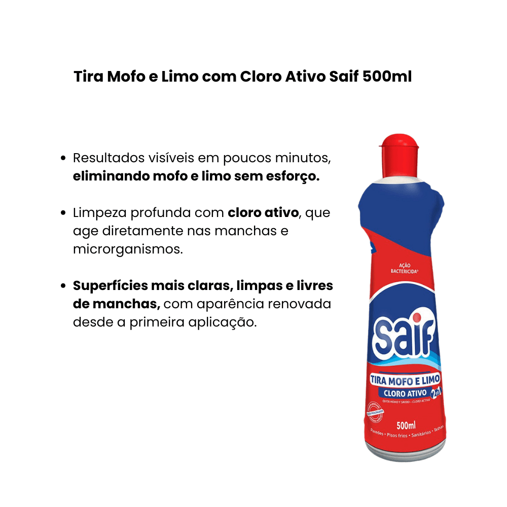 Tira Mofo e Limo com Cloro Ativo Saif 500ml - e - dona