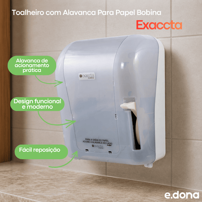 Toalheiro com Alavanca Para Papel Bobina Exaccta E - DBAL506 - e - dona