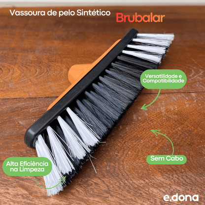 Vassoura de Pelo Sintético 30cm com Base Plástica Sem Cabo Brubalar - e - dona