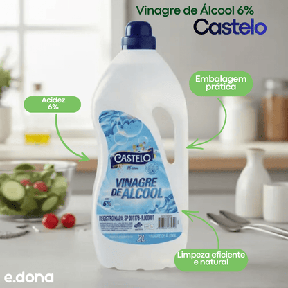 Vinagre de Álcool 6% Castelo 2 Litros - e - dona